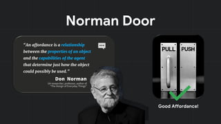 Norman Door
Good Affordance!
 