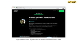 July 2021
https://airflowsummit.org/sessions/2021/clearing-airflow-obstructions/
 