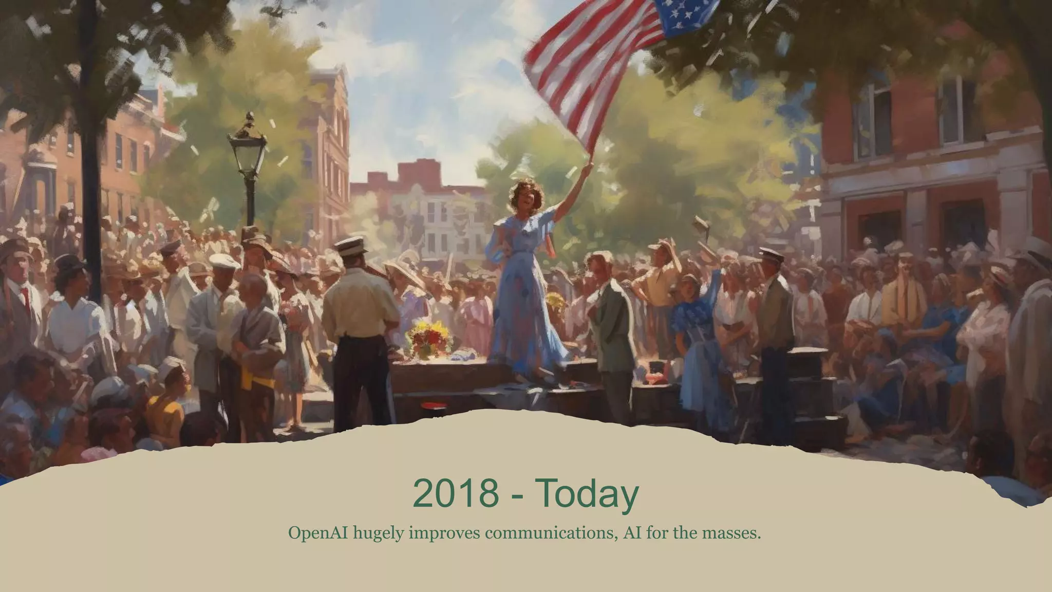 2018 - Today
OpenAI hugely improves communications, AI for the masses.
 