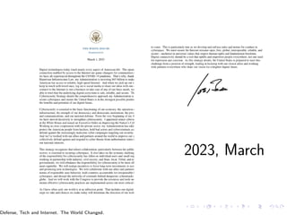 2023, March
Defense, Tech and Internet. The World Changed.
 