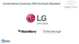 Conformance Continues With De-Facto Standard
 