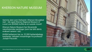 Evacuation of the Kherson herbarium