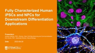 Fully Characterized, Standardized Human Induced Pluripotent Stem Cell ...