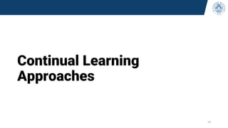 Continual Learning
Approaches
19
 