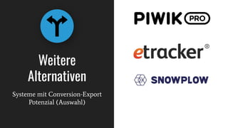 Systeme mit Conversion-Export
Potenzial (Auswahl)
Weitere
Alternativen
 