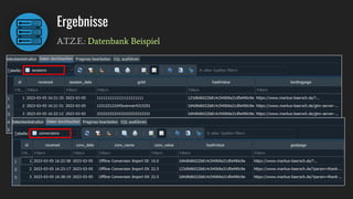 Ergebnisse
A.T.Z.E.: Datenbank Beispiel
 