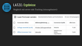 L.A.T.Z.E.: Ergebnisse
Vergleich mit server-side Tracking (sitzungsbasiert)
 