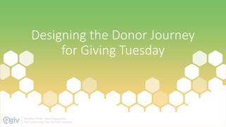 Donation Forms | Event Registration
Text Fundraising | Peer-to-Peer | Auctions
Designing the Donor Journey
for Giving Tuesday
 