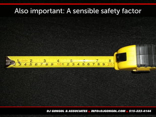 Also important: A sensible safety factor
 