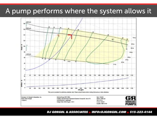 A pump performs where the system allows it
 
