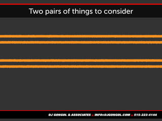 Two pairs of things to consider
 