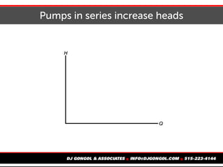 Pumps in series increase heads
 