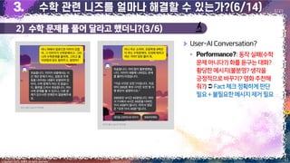 11
Copyright 2023. 최병호 all rights reserved.
8/29
User-AIConversation?
▪ :동작실패(수학
문제아니다?)화를돋구는대화?
황당한메시지(불분명?생각을
긍정적으로바꾸기?영화 추천해
줘?) Fact체크정확하게판단
필요+불필요한메시지 제거필요
이미지 출처: AskUP 카카오톡
이미지 출처: AskUP 카카오톡
2) 수학 문제를 풀어 달라고 했더니?(3/6)
 