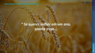 Aprendizagem e Desenvolvimento de Pessoas
“ Se queres colher em um ano,
planta trigo...
 