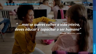 KAWANTSU - Filosofo chines - sec III AC
Aprendizagem e Desenvolvimento de Pessoas
“ ...mas se queres colher a vida inteira,
deves educar e capacitar o ser humano”
 