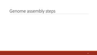 18
Genome assembly steps
 