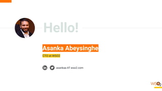 Hello!
Asanka Abeysinghe
CTO at WSO2
asankaa AT wso2.com
 