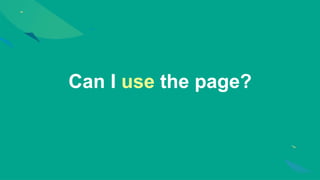 Can I use the page?
 