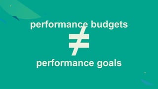 performance budgets
performance goals
 