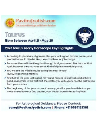 2023 Taurus Yearly Horoscope