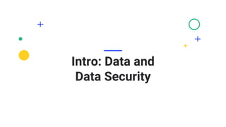 Intro: Data and
Data Security
 