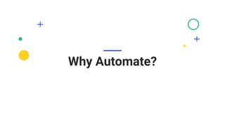 Why Automate?
 