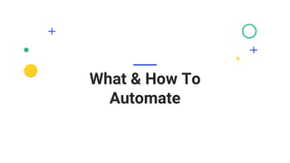 What & How To
Automate
 