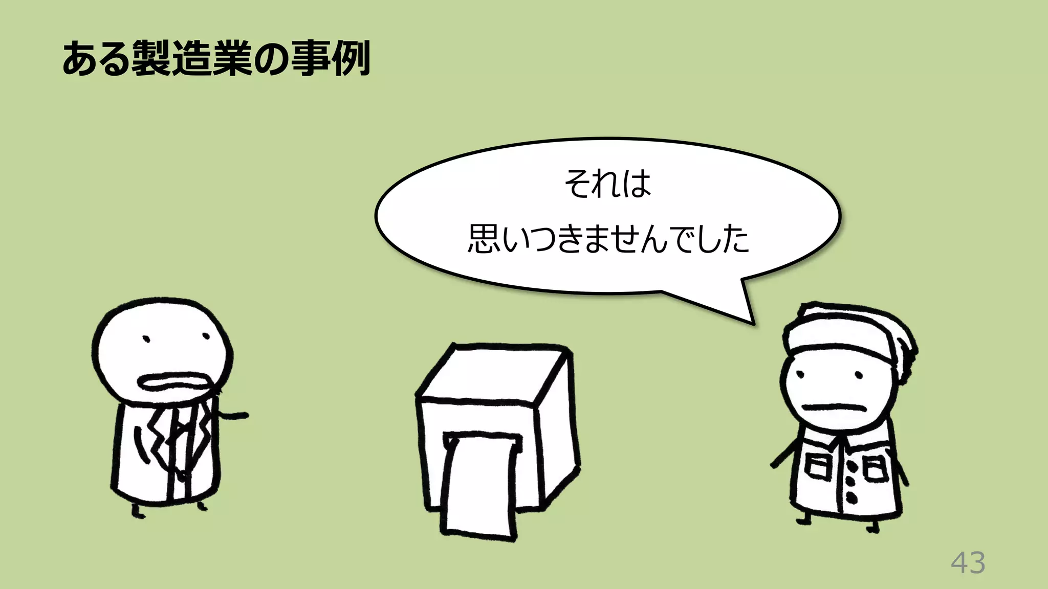 ある製造業の事例
43
それは
思いつきませんでした
 