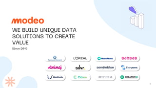 WE BUILD UNIQUE DATA
SOLUTIONS TO CREATE
VALUE
Since 2019
1
 