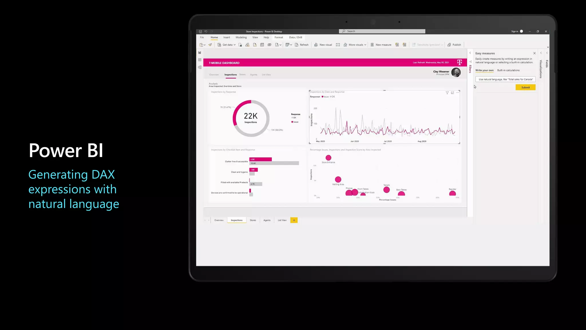 Power BI
Generating DAX
expressions with
natural language
 