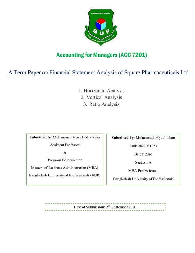 financial statement paper