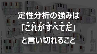 65
定性分析の強みは
「これがすべてだ」
と⾔い切れること
 