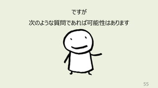 55
ですが
次のような質問であれば可能性はあります
 