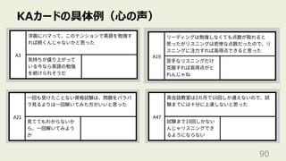 KAカードの具体例（⼼の声）
90
 