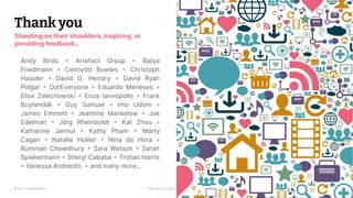 © 2023 Thoughtworks Alexander Steinhart | @quanders
Thank you
56
Standing on their shoulders, inspiring, or
providing feedback…
Andy Birds ◦ Artefact Group ◦ Batya
Friedmann ◦ Cennydd Bowles ◦ Christoph
Hassler ◦ David G. Hendry ◦ David Ryan
Polgar ◦ DotEveryone ◦ Eduardo Meneses ◦
Elise Zelechowski ◦ Enza Iannopollo ◦ Frank
Buytendijk ◦ Guy Samuel ◦ Imo Udom ◦
James Emmott ◦ Jeantine Mankelow ◦ Joe
Edelman ◦ Jörg Rheinboldt ◦ Kat Zhou ◦
Katharine Jarmul ◦ Kathy Pham ◦ Marty
Cagan ◦ Natalie Hollier ◦ Nina da Hora ◦
Rumman Chowdhury ◦ Sara Watson ◦ Sarah
Spiekermann ◦ Sheryl Cababa ◦ Tristan Harris
◦ Vanessa Andreotti ◦ and many more…
 