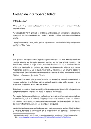 CODIGO DE INTEROPERABILIDAD - INTRODUCCIÓN | PDF