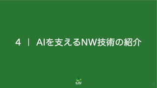 4 ｜ AIを支えるNW技術の紹介
12
 