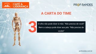profrandes.com.br
3
O olho não pode dizer à mão: "Não preciso de você!"
Nem a cabeça pode dizer aos pés: "Não preciso de
vocês!"
A CARTA DO TIME
 