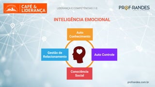 profrandes.com.br
Gestão de
Relacionamento
Auto Controle
Consciência
Social
Auto
Conhecimento
INTELIGÊNCIA EMOCIONAL
LIDERANÇA E COMPETÊNCIAS | I.E.
 