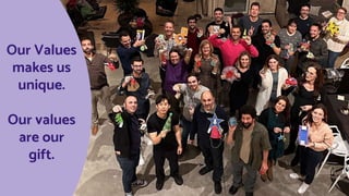 Values
We are our
Our Values
makes us
unique.
Our values
are our
gift.
 