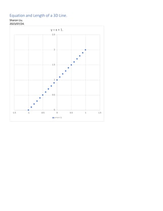 Equation and Length of a 3D Line.
Sharon Liu.
2023/07/24.
 