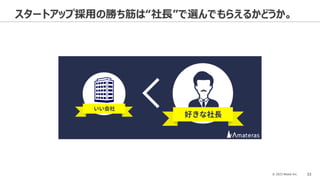 © 2023 Attack Inc. 33
スタートアップ採用の勝ち筋は“社長”で選んでもらえるかどうか。
 