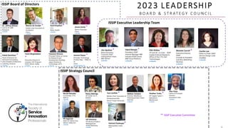 6
ISSIP Board of Directors
ISSIP Strategy Council
ISSIP Executive Leadership Team
Utpal Mangla *
President, ISSIP
General Manager IBM
Industry EDGE Cloud;
IBM Cloud Platform
Linkedin
Michele Carroll *
Executive Director,
ISSIP
Founder & President
Carrollco Marketing
Services
Linkedin
Jim Spohrer *
Board Secretary/
Treasurer, ISSIP
Distinguished Fellow
IBM, Retired
Linkedin
Cecilia Lee
Editor-in-Chief, ISSIP
Service Design Lead
OneWeb
Linkedin
Deb Stokes *
VP and SC co-chair - ISSIP
Leader External Research,
Office of the CTO, Dell
Technologies
Linkedin
Dr. Jeffrey Welser
COO & VP, IBM
Research
Linkedin
Ammar Rayes *
Principle Technology
Product Mgr – DNAC &
AI
Cisco
Ammar Rayes (LI)
Yasunori Kimura
Principal Fellow at Center
for Research and
Development Strategy
Japan Science &
Technology (JST)
Linkedin
Yassi Moghaddam
*
Executive Director &
Lecturer, HCI Program
UCSC Silicon Valley
Linkedin
Haluk Demirkan *
Head of Science for
Demand Forecasting,
Data Analytics & Machine
Learning, Amazon
Linkedin
Annie Hardy *
Senior Visioneer
Cisco
Linkedin
Sunil Kripilani *
CTO
Waltz Health
Linkedin
Warner de Gooijer *
Global Lead Innovation &
Incubation
Cisco
Linkedin
Nicole Reineke
Co-founder, CTO
Shift.ai
Linkedin
PK Agarwal
Dean UC Santa Cruz,
Silicon Valley Ext
Linkedin
Rama Akkiraju
VP AI/ML for IT,
NVIDIA
Linkedin
Gerhard Gudergan*
Metropolitan Cities
Nathan Tymann
Director, Workforce
Planning & Early Talent
Red Hat
Linkedin
Alex Kaas
Fellow & Principal
Director
Accenture Labs
Linkedin
Ulf Vinneras
VP Service Product
Management
Aruba Networks
Linkedin
Heather Yurko *
VP, Digital Talent +
Operations
Mastercard
Linkedin
Terri Griffith *
Beedie Chair, Innovation &
Entrepreneurship
Simon Fraser University
Linkedin
‘*’ ISSIP Executive Committee
 