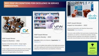 2022 ISSIP RECOGNITIONS FOR EXCELLENCE IN SERVICE
INNOVATION:
 
