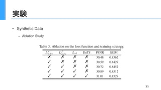 実験
• Synthetic Data
– Ablation Study
21
 