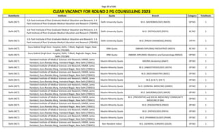 Page 89 of 696
StateName Institute Quota Branch Category TotalSeats
CLEAR VACANCY FOR ROUND 2 PG COUNSELLING 2023
Delhi (NCT)
G B Pant Institute of Post Graduate Medical Education and Research, G B
Pant Institute of Post Graduate Medical Education and Research (700495)
Delhi University Quota M.D. (MICROBIOLOGY) (MICR) OP NO 1
Delhi (NCT)
G B Pant Institute of Post Graduate Medical Education and Research, G B
Pant Institute of Post Graduate Medical Education and Research (700495)
Delhi University Quota M.D. (PATHOLOGY) (PATH) BC NO 1
Delhi (NCT)
G B Pant Institute of Post Graduate Medical Education and Research, G B
Pant Institute of Post Graduate Medical Education and Research (700495)
Delhi University Quota M.D. (RADIO-DIAGNOSIS) (RADD) OP PH 1
Delhi (NCT)
Guru Gobind Singh Govt. Hospital, Delhi, F-Block, Raghubir Nagar, New
Delhi (701589)
DNB Quota (NBEMS-DIPLOMA) PAEDIATRICS (NDCH) BC NO 2
Delhi (NCT)
Guru Gobind Singh Govt. Hospital, Delhi, F-Block, Raghubir Nagar, New
Delhi (701589)
DNB Quota (NBEMS-DIPLOMA) Obstetrics and Gynaecology (NDGO) OP NO 1
Delhi (NCT)
Hamdard Institute of Medical Sciences and Research, HIMSR, Jamia
Hamdard, Guru Ravidas Marg, Hamdard Nagar, New Delhi (700421)
Muslim Minority Quota MD/MS (Anatomy) (ANAT) OP NO 1
Delhi (NCT)
Hamdard Institute of Medical Sciences and Research, HIMSR, Jamia
Hamdard, Guru Ravidas Marg, Hamdard Nagar, New Delhi (700421)
Muslim Minority Quota M.D. (ANAESTHESIOLOGY) (ASTH) OP NO 2
Delhi (NCT)
Hamdard Institute of Medical Sciences and Research, HIMSR, Jamia
Hamdard, Guru Ravidas Marg, Hamdard Nagar, New Delhi (700421)
Muslim Minority Quota M.D. (BIOCHEMISTRY) (BIOC) OP NO 1
Delhi (NCT)
Hamdard Institute of Medical Sciences and Research, HIMSR, Jamia
Hamdard, Guru Ravidas Marg, Hamdard Nagar, New Delhi (700421)
Muslim Minority Quota M.S. (E.N.T.) (EN-T) OP NO 1
Delhi (NCT)
Hamdard Institute of Medical Sciences and Research, HIMSR, Jamia
Hamdard, Guru Ravidas Marg, Hamdard Nagar, New Delhi (700421)
Muslim Minority Quota M.D. (GENERAL MEDICINE) (GMED) OP NO 1
Delhi (NCT)
Hamdard Institute of Medical Sciences and Research, HIMSR, Jamia
Hamdard, Guru Ravidas Marg, Hamdard Nagar, New Delhi (700421)
Muslim Minority Quota M.D. (MICROBIOLOGY) (MICR) OP NO 1
Delhi (NCT)
Hamdard Institute of Medical Sciences and Research, HIMSR, Jamia
Hamdard, Guru Ravidas Marg, Hamdard Nagar, New Delhi (700421)
Muslim Minority Quota
M.D. (PREVENTIVE and SOCIAL MEDICINE)/ COMMUNITY
MEDICINE (P-SM)
OP NO 1
Delhi (NCT)
Hamdard Institute of Medical Sciences and Research, HIMSR, Jamia
Hamdard, Guru Ravidas Marg, Hamdard Nagar, New Delhi (700421)
Muslim Minority Quota M.D. (PAEDIATRICS) (PAED) OP NO 1
Delhi (NCT)
Hamdard Institute of Medical Sciences and Research, HIMSR, Jamia
Hamdard, Guru Ravidas Marg, Hamdard Nagar, New Delhi (700421)
Muslim Minority Quota M.D. (PATHOLOGY) (PATH) OP NO 1
Delhi (NCT)
Hamdard Institute of Medical Sciences and Research, HIMSR, Jamia
Hamdard, Guru Ravidas Marg, Hamdard Nagar, New Delhi (700421)
Muslim Minority Quota M.D. (PHARMACOLOGY) (PHAR) OP NO 2
Delhi (NCT)
Hamdard Institute of Medical Sciences and Research, HIMSR, Jamia
Hamdard, Guru Ravidas Marg, Hamdard Nagar, New Delhi (700421)
Non-Resident Indian M.S. (GENERAL SURGERY) (GSUR) OP NO 1
 