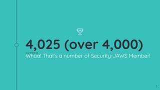 4,025 (over 4,000)
(As of 2023/08/20)
Whoa! Thats a number of Security-JAWS Member!
3
 