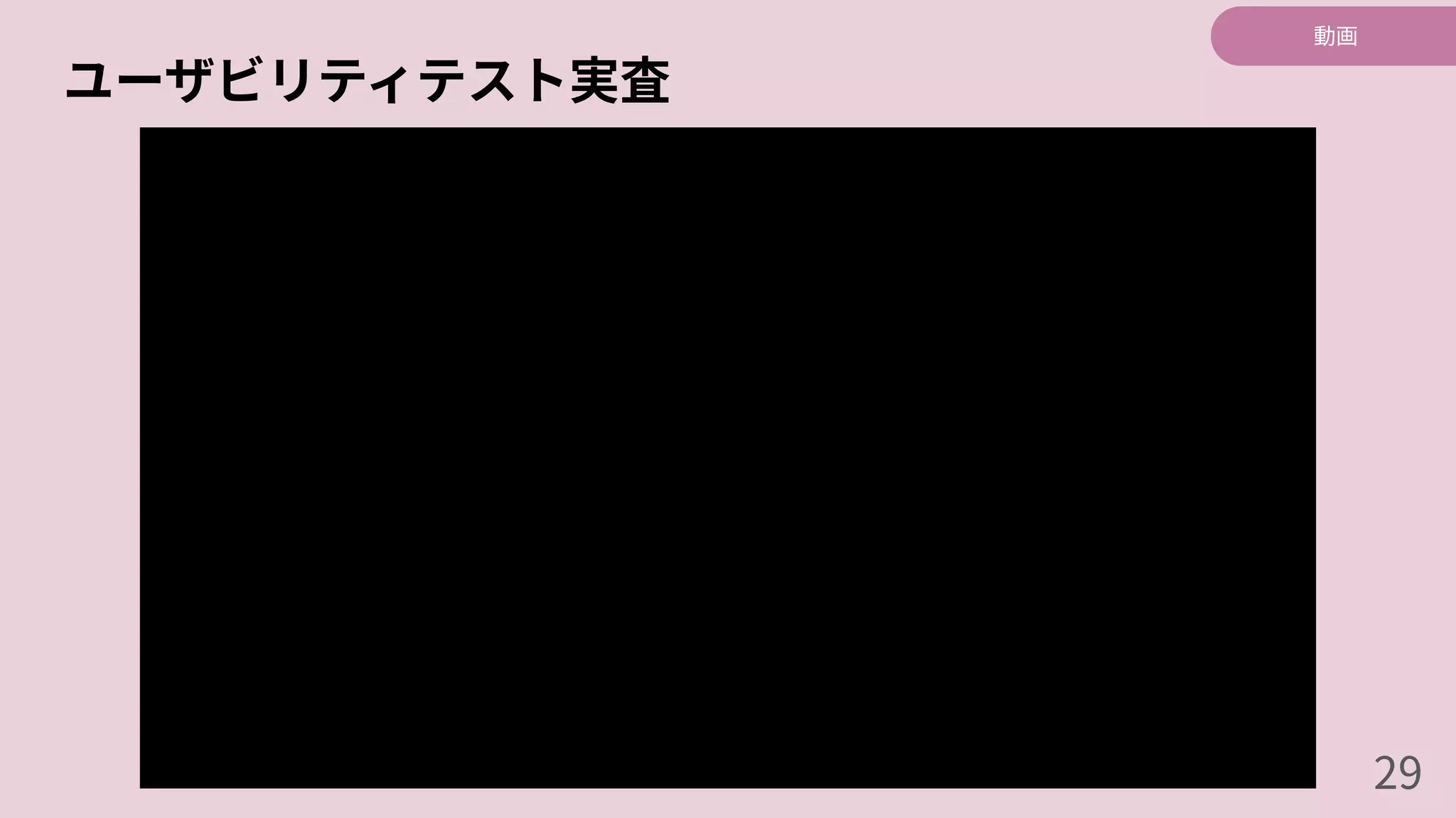 ユーザビリティテスト実査
動画
29
 