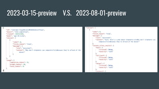 2023-03-15-preview V.S. 2023-08-01-preview
 