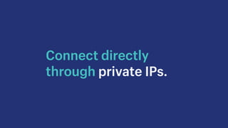 Connect directly
through private IPs.
 